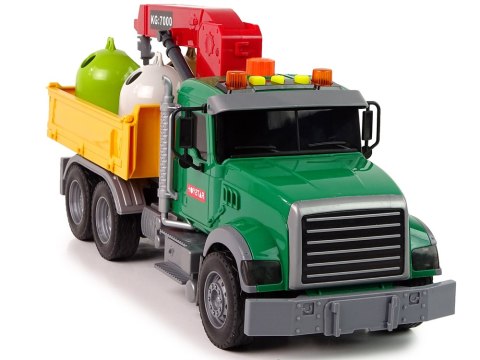Ciężarówka Auto Dźwig Transport Kosz na Śmieci Dźwięk LEAN Toys Ciężarówka Auto Dźwig Transport Kosz na Śmieci Dźwięk LEAN Toys