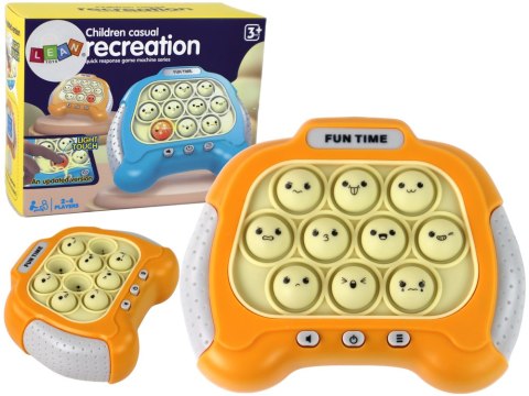 Gra Sensoryczna Konsola Pop It Na Baterie Światła Dźwięki Żółta LEAN Toys Gra Sensoryczna Konsola Pop It Na Baterie Światła Dźwięki Żółta LEAN Toys