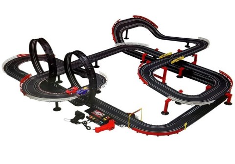 Tor Wyścigowy z Samochodzikami 2 Autka 1420 cm Turbo 1:43 Kontrolery LEAN Toys Tor Wyścigowy z Samochodzikami 2 Autka 1420 cm Turbo 1:43 Kontrolery LEAN Toys