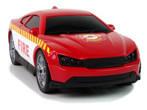 Zestaw Pojazdów Helikopter Auto Straż Pożarna Dźwięk Czerwone LEAN Toys Zestaw Pojazdów Helikopter Auto Straż Pożarna Dźwięk Czerwone LEAN Toys
