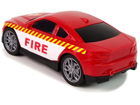 Zestaw Pojazdów Helikopter Auto Straż Pożarna Dźwięk Czerwone LEAN Toys Zestaw Pojazdów Helikopter Auto Straż Pożarna Dźwięk Czerwone LEAN Toys