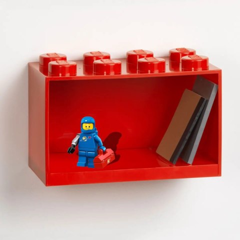 LEGO - Półka w kształcie klocka z ośmioma wypustkami - Czerwona LEGO - Półka w kształcie klocka z ośmioma wypustkami - Czerwona