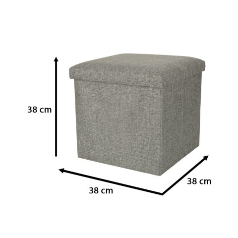 Puf składany ze schowkiem szary 38x38x38cm Kik sp. z o.o. sp. k. Puf składany ze schowkiem szary 38x38x38cm Kik sp. z o.o. sp. k.