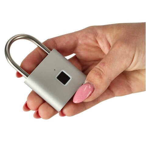 Zamek elektroniczny SMART kłódka inteligentna na odcisk palca stalowy karbon Kik sp. z o.o. sp. k. Zamek elektroniczny SMART kłódka inteligentna na odcisk palca stalowy karbon Kik sp. z o.o. sp. k.