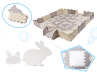 Mata edukacyjna piankowa puzzle kojec szara ecru 36 elementów 150x150cm Kik sp. z o.o. sp. k.