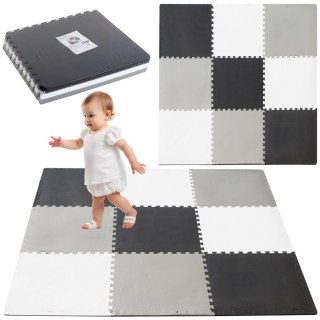 Mata edukacyjna piankowa puzzle szara 180 x 180 cm 9 elementów Kik sp. z o.o. sp. k.