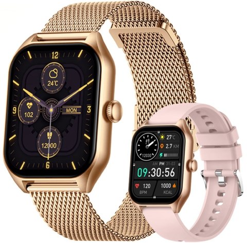 Smartwatch Damski Rubicon RNCF03-5 Różowe złoto + 2 Paski Smartwatch Damski Rubicon RNCF03-5 Różowe złoto + 2 Paski