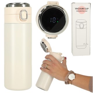 Kubek bidon termiczny z ustnikiem termos LED 420ml beżowy Kik Sp. z o. o. Sp. k.