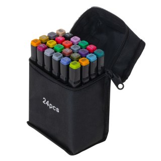 Markery dwustronne mazaki alkoholowe w etui 24 + podstawka Kik Sp. z o. o. Sp. k.