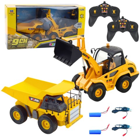 Zestaw Ładowarka Spychacz Wywrotka 1:24 Zdalnie Sterowane RC 2w1 Zestaw Ładowarka Spychacz Wywrotka 1:24 Zdalnie Sterowane RC 2w1