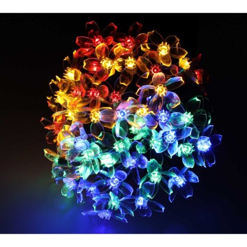Lampki ogrodowe solarne kwiatki 7m 50LED multikolor Kik Sp. z o. o. Sp. k. Lampki ogrodowe solarne kwiatki 7m 50LED multikolor Kik Sp. z o. o. Sp. k.