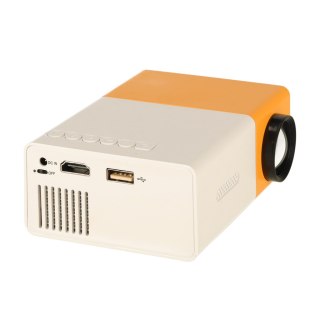Mini projektor rzutnik przenośny LED TFT LCD 1920x1080 24-60" USB HDMI 12V biało-pomarańczowy Kik Sp. z o. o. Sp. k.
