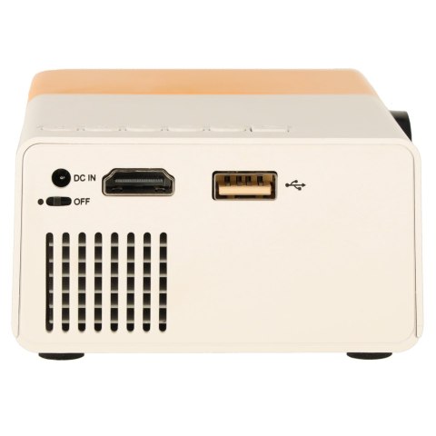 Mini projektor rzutnik przenośny LED TFT LCD 1920x1080 24-60" USB HDMI 12V biało-pomarańczowy Kik Sp. z o. o. Sp. k. Mini projektor rzutnik przenośny LED TFT LCD 1920x1080 24-60" USB HDMI 12V biało-pomarańczowy Kik Sp. z o. o. Sp. k.