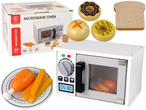 Drewniana Kuchenka Mikrofalowa Mikrofalówka Jedzenie Biała Drewniana Kuchenka Mikrofalowa Mikrofalówka Jedzenie Biała