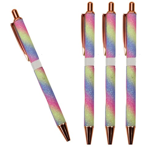Długopis Metalowy Automatyczny Brokatowy Niebieski Tusz 1.0mm Długopis Metalowy Automatyczny Brokatowy Niebieski Tusz 1.0mm