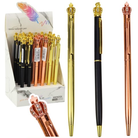 Długopis Metalowy Automatyczny Korona Niebieski Tusz 1.0mm Długopis Metalowy Automatyczny Korona Niebieski Tusz 1.0mm