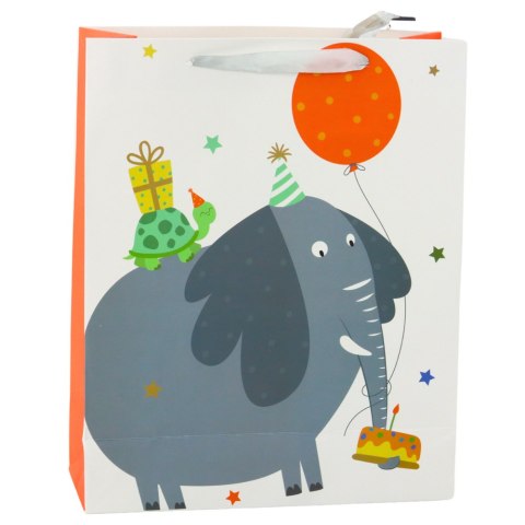 Torba Prezentowa Papierowa Urodzinowa Słoń 32 x 26 x 12cm Torba Prezentowa Papierowa Urodzinowa Słoń 32 x 26 x 12cm