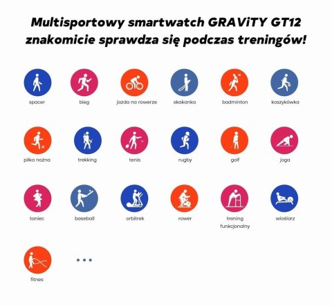 Smartwatch Damski GRAVITY GT12-8 Biały Pasek Silikonowy + Srebrna Bransoleta