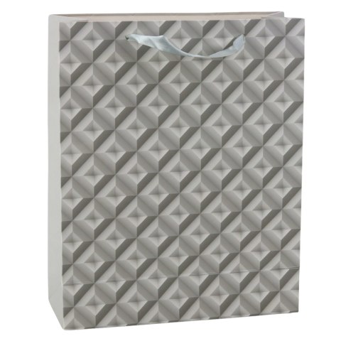 Torba Prezentowa Efekt Geometrii 3D Szara 32 x 26 x 10,5 cm Torba Prezentowa Efekt Geometrii 3D Szara 32 x 26 x 10,5 cm