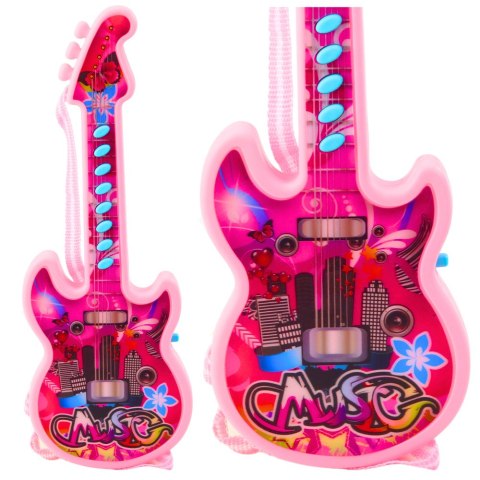 Gitara Elektryczna Dla Dzieci Melodie Gama Solmizacyjna Różowa Gitara Elektryczna Dla Dzieci Melodie Gama Solmizacyjna Różowa
