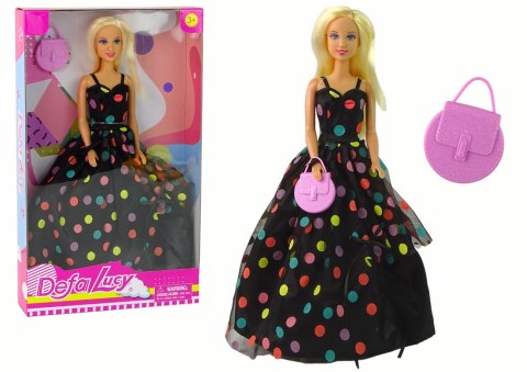 Lalka Lucy Sukienka Czarna Kropki Długa Lalka Lucy Sukienka Czarna Kropki Długa