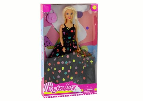 Lalka Lucy Sukienka Czarna Kropki Długa Lalka Lucy Sukienka Czarna Kropki Długa