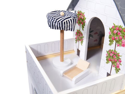 Domek dla lalek drewniany MDF mebelki 78cm czarny LED Kik Sp. z o. o. Sp. k.