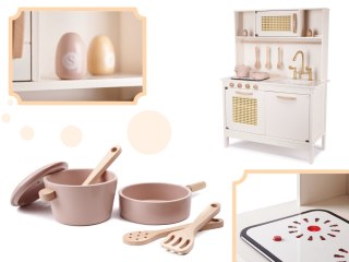 Kuchnia dla dzieci drewniana MDF retro z akcesoriami BOHO 100cm Kik Sp. z o. o. Sp. k.