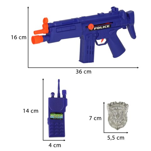 Zestaw policyjny małego policjanta pistolet karabin maska kajdanki akcesoria policyjne Kik Sp. z o. o. Sp. k. Zestaw policyjny małego policjanta pistolet karabin maska kajdanki akcesoria policyjne Kik Sp. z o. o. Sp. k.