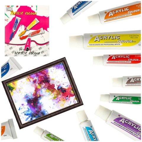 Farby akrylowe 12 ml x 24 kolory Farby akrylowe 12 ml x 24 kolory
