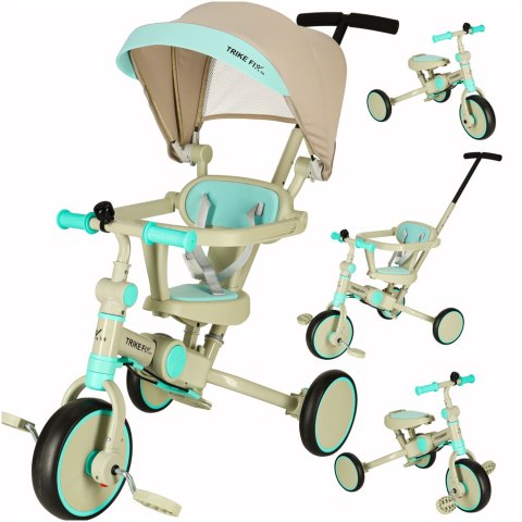 Rowerek trójkołowy TRIKE FIX V4 niebiesko-szary z daszkiem Rowerek trójkołowy TRIKE FIX V4 niebiesko-szary z daszkiem