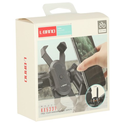 Uchwyt rowerowy motocyklowy na telefon czarny stabilny Uchwyt rowerowy motocyklowy na telefon czarny stabilny