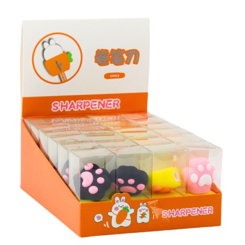 Strugaczka Temperówka Kocia Łapka Różowa Czarna Żółta 8cm Strugaczka Temperówka Kocia Łapka Różowa Czarna Żółta 8cm