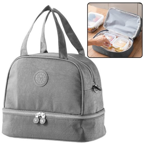 Torba Termiczna Izolacyjna Śniadaniowa Pas z Regulacją Szara 27cm Torba Termiczna Izolacyjna Śniadaniowa Pas z Regulacją Szara 27cm