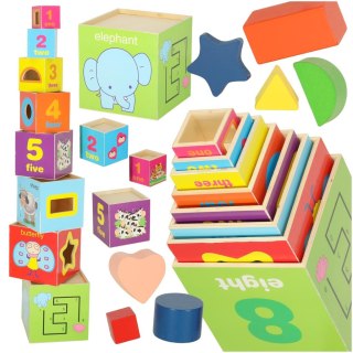 Wieża edukacyjna drewniana sorter kształty nauka liczenia 71cm XXL Kik Sp. z o. o. Sp. k.