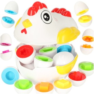 Układanka edukacyjna sorter dopasuj kształty jajka 10 szt. kura Kik Sp. z o. o. Sp. k.