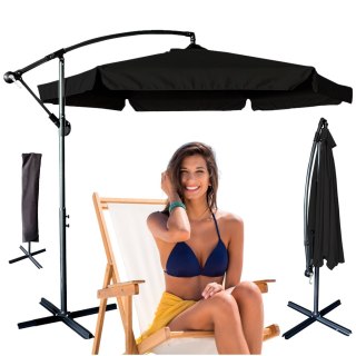Parasol ogrodowy duży składany z wysięgnikiem 290cm czarny Kik Sp. z o. o. Sp. k.