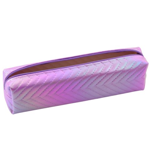 Piórnik Szkolny Organizer Holograficzny Jodełka Fioletowy 21x6cm Piórnik Szkolny Organizer Holograficzny Jodełka Fioletowy 21x6cm