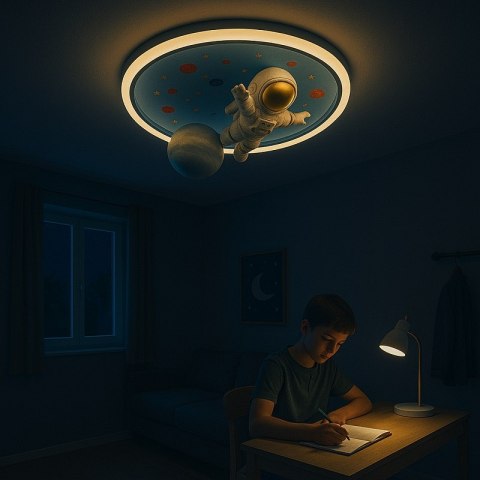 Lampa LED sufitowa plafon do pokoju dziecięcego ściemniana LUMELA + pilot astronauta Kik Sp. z o. o. Sp. k. Lampa LED sufitowa plafon do pokoju dziecięcego ściemniana LUMELA + pilot astronauta Kik Sp. z o. o. Sp. k.
