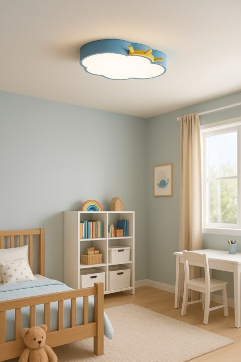 Lampa LED sufitowa plafon do pokoju dziecięcego ściemniana LUMELA + pilot chmurka niebieska Kik Sp. z o. o. Sp. k. Lampa LED sufitowa plafon do pokoju dziecięcego ściemniana LUMELA + pilot chmurka niebieska Kik Sp. z o. o. Sp. k.