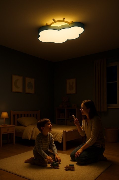 Lampa LED sufitowa plafon do pokoju dziecięcego ściemniana LUMELA + pilot chmurka niebieska Kik Sp. z o. o. Sp. k. Lampa LED sufitowa plafon do pokoju dziecięcego ściemniana LUMELA + pilot chmurka niebieska Kik Sp. z o. o. Sp. k.