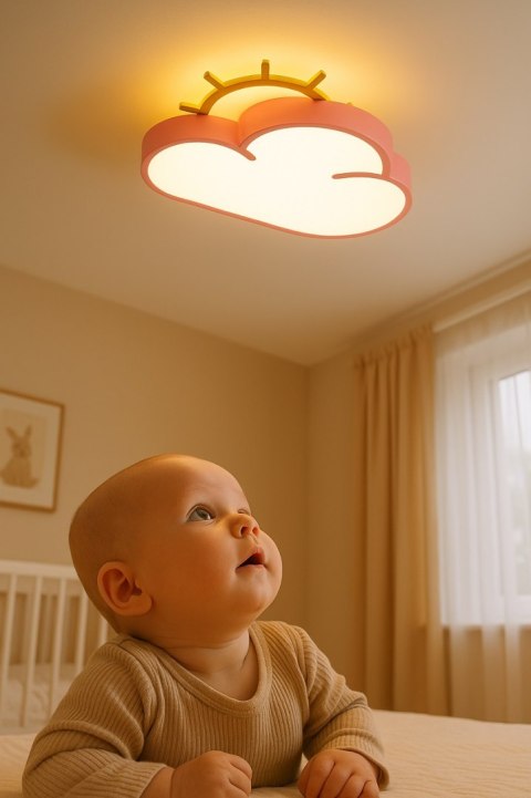 Lampa LED sufitowa plafon do pokoju dziecięcego ściemniana LUMELA + pilot chmurka różowa Kik Sp. z o. o. Sp. k. Lampa LED sufitowa plafon do pokoju dziecięcego ściemniana LUMELA + pilot chmurka różowa Kik Sp. z o. o. Sp. k.
