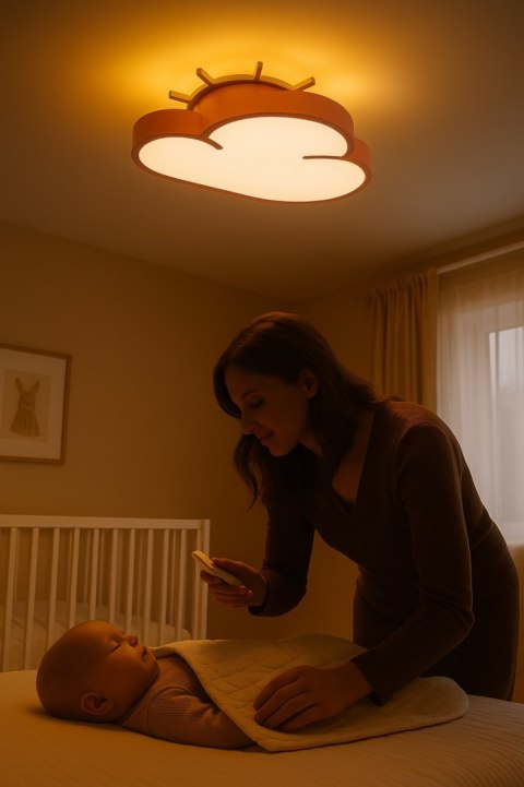 Lampa LED sufitowa plafon do pokoju dziecięcego ściemniana LUMELA + pilot chmurka różowa Kik Sp. z o. o. Sp. k. Lampa LED sufitowa plafon do pokoju dziecięcego ściemniana LUMELA + pilot chmurka różowa Kik Sp. z o. o. Sp. k.