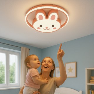 Lampa LED sufitowa plafon do pokoju dziecięcego ściemniana LUMELA + pilot króliczek Kik Sp. z o. o. Sp. k.
