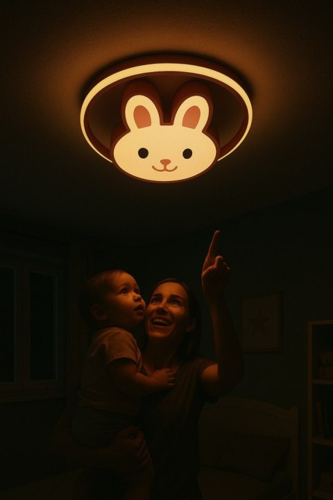Lampa LED sufitowa plafon do pokoju dziecięcego ściemniana LUMELA + pilot króliczek Kik Sp. z o. o. Sp. k. Lampa LED sufitowa plafon do pokoju dziecięcego ściemniana LUMELA + pilot króliczek Kik Sp. z o. o. Sp. k.