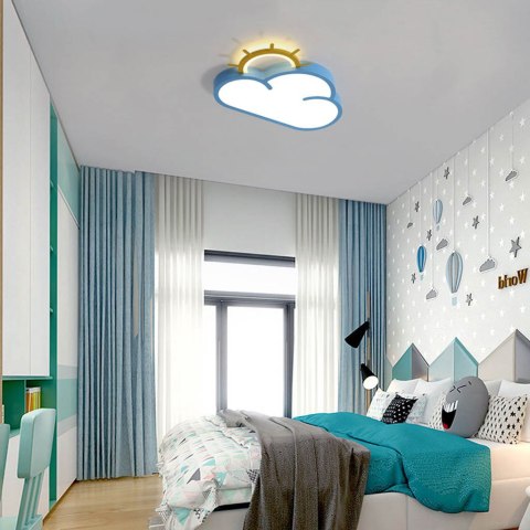 Lampa LED sufitowa plafon do pokoju dziecięcego ściemniana LUMELA + pilot chmurka niebieska Kik Sp. z o. o. Sp. k. Lampa LED sufitowa plafon do pokoju dziecięcego ściemniana LUMELA + pilot chmurka niebieska Kik Sp. z o. o. Sp. k.