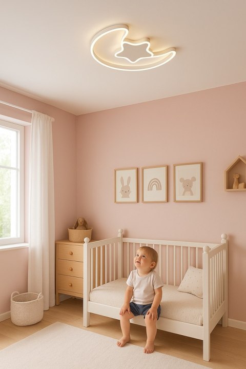 Lampa LED sufitowa plafon do pokoju dziecięcego ściemniana LUMELA + pilot księżyc biała Kik Sp. z o. o. Sp. k. Lampa LED sufitowa plafon do pokoju dziecięcego ściemniana LUMELA + pilot księżyc biała Kik Sp. z o. o. Sp. k.