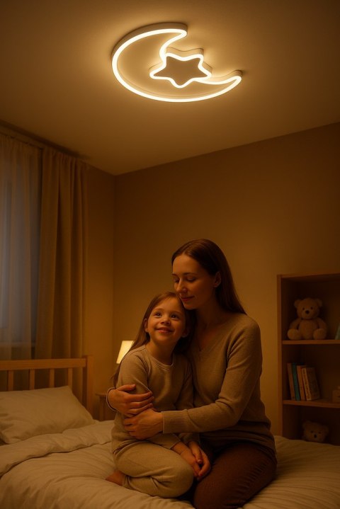 Lampa LED sufitowa plafon do pokoju dziecięcego ściemniana LUMELA + pilot księżyc biała Kik Sp. z o. o. Sp. k. Lampa LED sufitowa plafon do pokoju dziecięcego ściemniana LUMELA + pilot księżyc biała Kik Sp. z o. o. Sp. k.