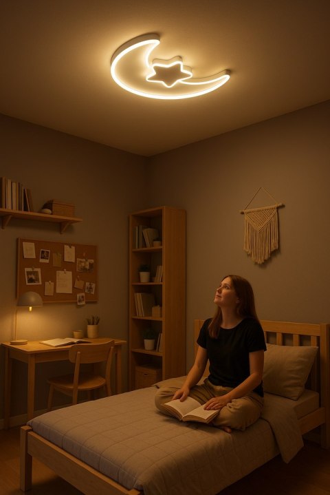 Lampa LED sufitowa plafon do pokoju dziecięcego ściemniana LUMELA + pilot księżyc biała Kik Sp. z o. o. Sp. k. Lampa LED sufitowa plafon do pokoju dziecięcego ściemniana LUMELA + pilot księżyc biała Kik Sp. z o. o. Sp. k.