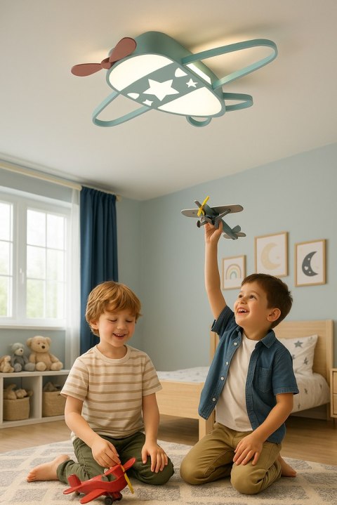 Lampa LED sufitowa plafon do pokoju dziecięcego ściemniana LUMELA + pilot samolot Kik Sp. z o. o. Sp. k. Lampa LED sufitowa plafon do pokoju dziecięcego ściemniana LUMELA + pilot samolot Kik Sp. z o. o. Sp. k.